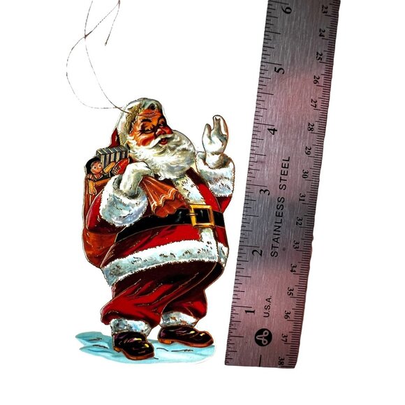 Vintage 1987 Merrimack Santa Claus Cardboard Ornaments Set Of 4 - Picture 3 of 7